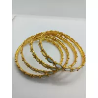 Elegant Gold Plated Kundan Bangles Set