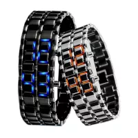 Waterproof Unisex student Lava Electronic Binary LED Bracelet couple digital Watch