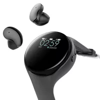 latest mini 2 in 1 waterproof earphone headphone headset tws true wireless smartwatch smart watch with earbuds 4 buyers
