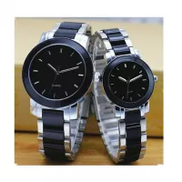 Hot fashion couple ceramic watch, vogue alloy case quartz pair watch, popular wholesale crystal face ceramic watch