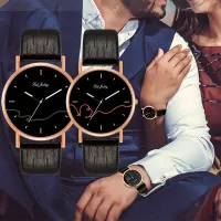 WJ-8733 Hot Selling Fashion High Quality Lover Cheap Quartz Couple Watch Leather Couple Wrist Watch