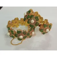 24K Gold Plated Handmade Emerald bangles