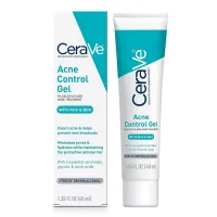 CeraVe Salicylic Acid Acne Treatment with Glycolic Acid and Lactic Acid | AHA/BHA Acne Gel for Face to Control and Clear Breakouts | Fragrance Free, Paraben Free, Oil Free & Non-Comedogenic|1.35 Ounce