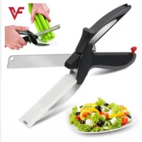 FREE SHIPPING Multi Function Smart Clever Cutter 2-in-1 Food Chopper, Scissor Cutter, Stainless Steel Smart Vegetable Knife