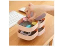 360° Rotating Jewelry Storage Box 4 Layers Portable Travel Jewellery Holder Jewellery Accessory Organizer Necklaces Bracelets Rings Earrings Holder With Mirror For Girl Women