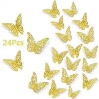 24 Pcs 3D Butterfly Wall Stickers Decoration Magnet Butterflies on the wall DIY Wallpaper 3D PVC