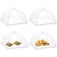 Kitchen Food Umbrella Cover Picnic Barbecue Party Fly Mosquito Mesh Net Tent Large Pop-Up Mesh Screen Food Cover Tent Umbrella Reusable And Collapsible Outdoor Picnic Food Net Umbrella Food Covers Mesh Food Cover Net Foldable Mesh