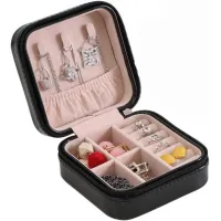 Jewelry Organizer Box for Travelling Leather Box Hair Accessories PU Leather Small Jewelry Box, Travel Portable Jewelry Case for Ring, Pendant, Earring, Necklace, Bracelet Organizer Storage Holder Boxes Mini Jewelry Box Girls Women