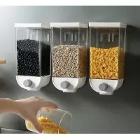 Kitchen Wall-mounted Grain Dispenser Plastic Seal Cereals Storage Jar