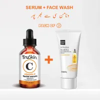 TruSkin Vitamin C Serum with SENANA Marina Gold Fullerene Cleanser