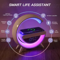 Alarm Clock Radio Bluetooth Speaker Smart Alarm Clocks Wireless Fast Charger Desk 