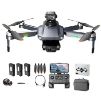 PJC RG101 PRO Gesture Shooting Foldable Brushless Quadcopter Obstacle Avoidance RC Drone, with 3 Batteries