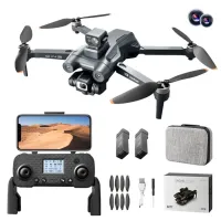 i8 MAX GPS Positioning RC Drone 4K HD Camera Obstacle Avoidance Brushless Foldable Quadcopter with 2 Batteries - Black