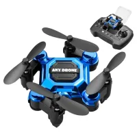 ANY DRONE K04 Folding Mini Aircraft Aerial Photography 4K HD Drone Portable 2.4GHz WiFi RC Airplane Toy with 120-Degree Wide-Angle Lens - Blue