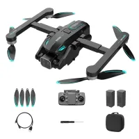 S188 Brushless Obstacle Avoidance Aircraft HD Aerial Photography GPS Positioning Drone, 2 Batteries - Black