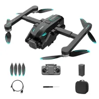 S188 Brushless Four-sided Obstacle Avoidance Aircraft HD Shooting GPS Positioning Drone, 1 Battery - Black
