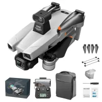 AE86 Pro Max 4K 5G RC Drone Single Lens (Shooting+Optical Flow Positioning) GPS 3-axis Gimbal Obstacle Avoidance Aircraft, 3 Batteries - Grey