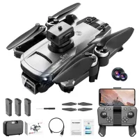 S99 MAX 480P Brushless Mini Drone 8K 4-Way Obstacle Avoidance Optical Flow Foldable RC Quadcopter with 3 Batteries - Dark Grey