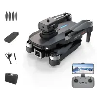 XKJ E88S HD Aerial Photo Brushless Aircraft Obstacle Avoidance Optical Flow Positioning RC Drone with 1 Battery - Black