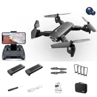 4DRC V12 Folding RC Drone HD Dual-Lens Remote Quadcopter Support One-key Return 360-Degree Rollover, with 2 Batteries