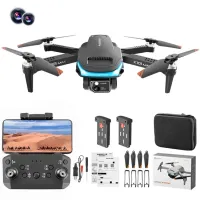 K101 MAX Mini Aerial Drone 4K Dual Camera 3-way Obstacle Avoidance Foldable RC Quadcopter (Optical Flow Positioning + ESC + 2 Batteries) - Black