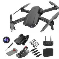 XKJ E99 4K Dual Camera 2.4G Professional Quadcopter Folding Fixed Altitude Remote Control Aerial Aircraft Drone Toy - Black