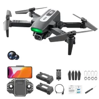 XT4 LED RC Quadcopter HD Dual-Lens Remote Control Mini Foldable 4CH RC Drone, with 2 Batteries