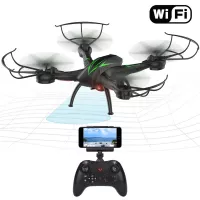 Beebeerun Wifi FPV Quadcopter Drone with Camera Live Video 2.4GHz Headless Mode Altitude Hold One-Key Function VR Headset-Compatible Gravity Induction Damage Resistance (Black Drones with camera)