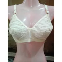 Cotton Bra chekin embroidered in off white & black color sizes are 32' to 40 for sale online