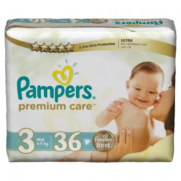Pampers Premium Care [medium Size 3 For 4-9 Kg, 36 Diapers Pack) Onlin..