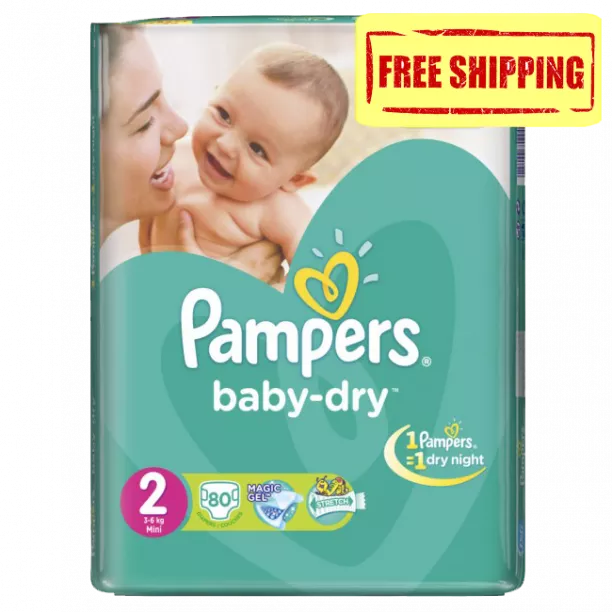 Pamper Baby Dry Size 2 Small 3-6 Kg Pack Of 80 Diapers In Pakistan