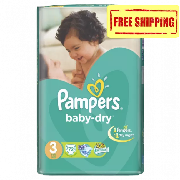 Pampers Baby-dry [size 3/medium/4-9 Kg, 72 Diapers Mega Pack) Sale Onl..