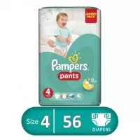Pampers Pants Size 4 Jumbo Pack of 56 Diapers (With Free Pampers 64 Wipes) for Sale in Pakistan