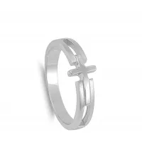 Imported Rhodium Polished Cross Ring Online in Pakistan