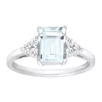 Buy Natural Aquamarine & White Topaz Ring At Online Sale in Pakistan