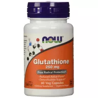 NOW Supplements, Glutathione 250 mg, Detoxification Support*, Free Radical Neutralizer*, 60 Veg Capsules