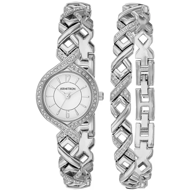 Armitron Women's 75/5412 Swarovski Crystal Accented Watch And Bracelet..